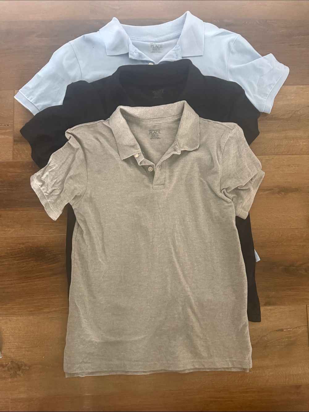 The Children's Place Boys Polo Shirt - Light Blue, Black, Gray